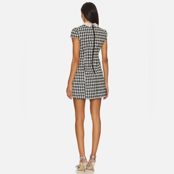 Alice + Olivia Black and White Sheath Mini Dress with Peter Pan Collar - Picture 2 of 5